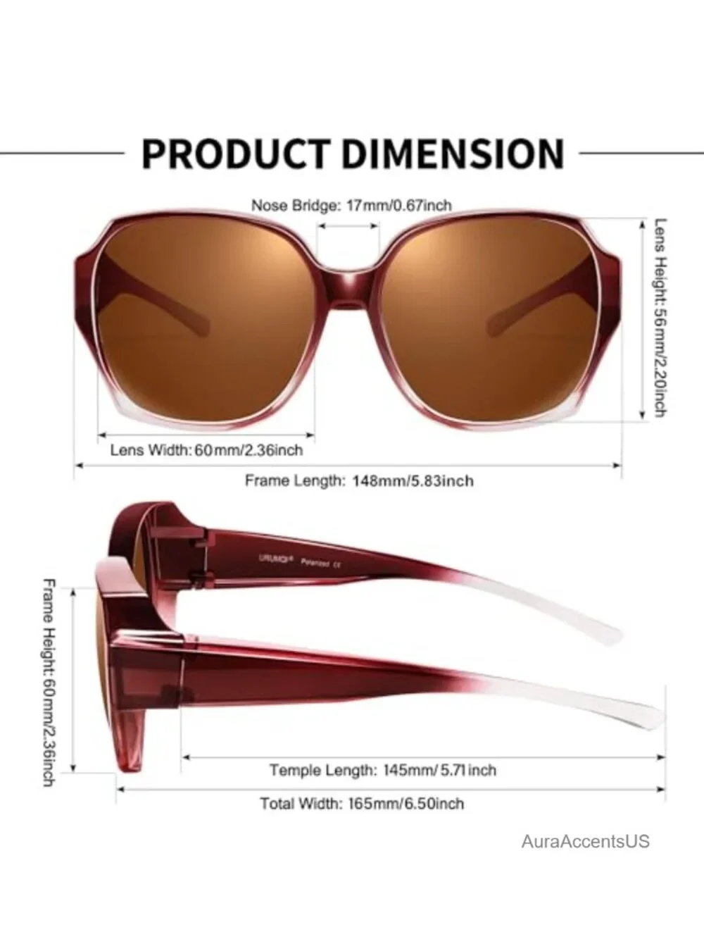 Polarized Fit Over Glasses Sunglasses UV400 Square Full Frame TR90 TAC Lens